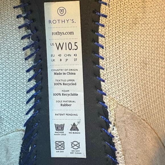 Rothy’s Slip On Shoes Tan White Size 10.5 - Picture 5 of 5